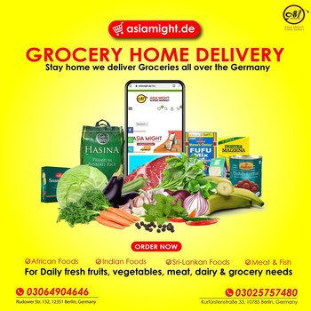 Looking for International Grocery Shop in Germany🇩🇪? Can’t find it anywhere? We're here! We offer you one of the largest selections of original Asian, Indian, African, Sri-Lankan, Latin foods with 100% quality. Get your favorite groceries in the best price. We are just Online now visit our website https://asiamight.de/en/ 
Stay home & Order Online we bring your all groceries to your Home. We deliver all over the Germany. 
✅African Foods
✅Indian Food
✅Sri-Lankan Foods
✅Meat & Fish
✅Fresh vegetables & fruits
🙌🥳

#grocerysgopping #grocery #groceries #meat  #africanfood #spicy #bestprice #fish #groceriesingermany #germanyfood #Deutschland #healthy #afrofood #africaningermany #indianingermany #asianshop #asingrocery #africangrocery #berlinfood #onlineshop  #grocerystore #asiamight #asiangfood #srilankanfood #shrilankan  #ordernow  #internationalsupermarket #retailstore