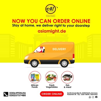 We offer you one of the largest selections of original Indian, Afro and Latin foods with 100% quality.

Let us be your shopping cart. Your fast and friendly grocery delivery service in your town. 
We offer:
-Indian groceries (all kinds of food & vegetables)
-Srilankan (all kinds of foods & vegetables)
-African foods (all kinds of foods)
-Frozen foods
-Fresh vegetables 
-Fresh fish & meats

If you have any question? Give us a call in +493064904646.
We are open Mon-Sat 09:00AM - 08:00PM. We are located at
1.	Rudower Straße 132, 12351 Berlin
2.	Kurfürstenstraße 33, 10785 Berlin 
3.	Zossener Str. 13, 10961 Berlin, Germany. 

#grocerysgopping #grocery #groceries #getgrocery #africanchili #spicy #bestprice #healthy #groceriesingermany #germanyfood #Deutschland #healthy #vegan #afrofood #africaningermany #indianingermany #asianshop #asingrocery #africangrocery #berlinfood #africansinberlin #indiangrocery #deliveryservice #deliveryinberlin #groceriesdelivery #internationale #lebensmittel #internationalelebensmittel #shoppinginberlin #organic